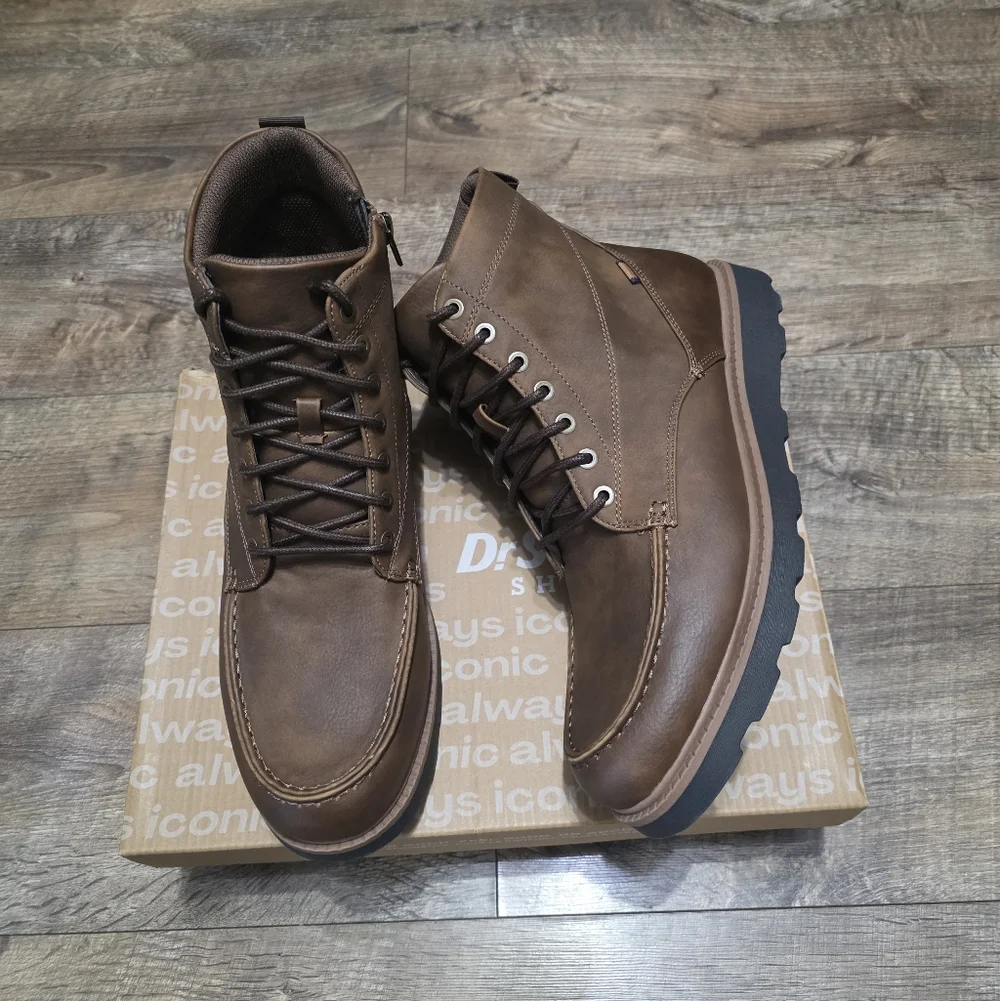 Dr Scholls Brown Leather Boots Men Size 11
